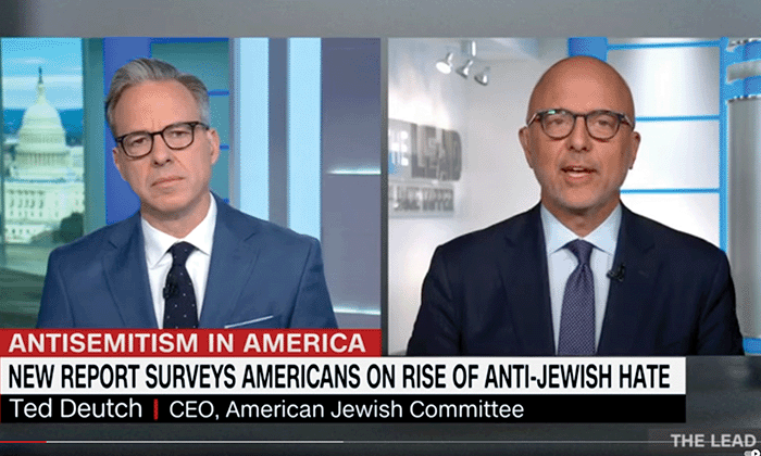 AJC CEO Ted Deutch details the alarming findings of our antisemitism report on CNN.