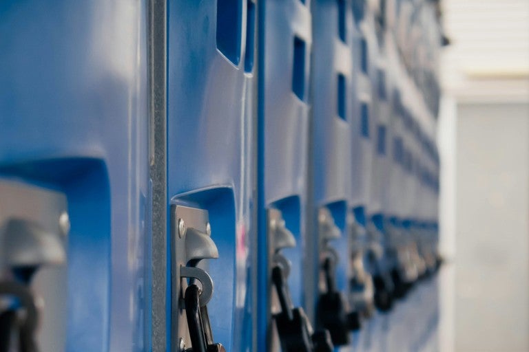 Photo of blue lockers