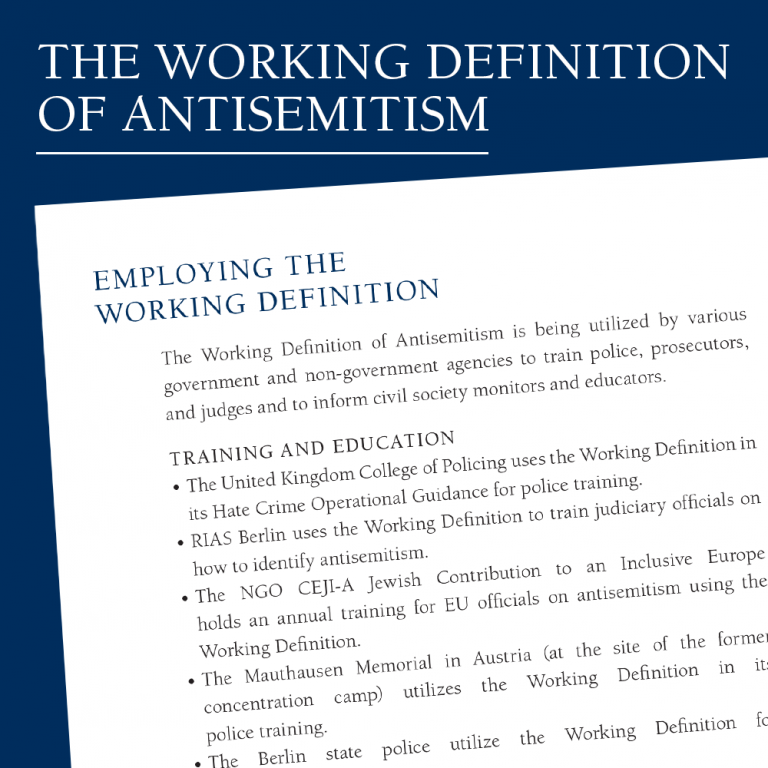 Graphic displaying The Working Definition of Antisemitism